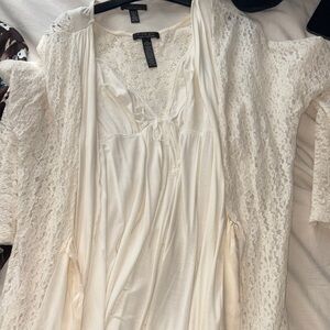 Midnight by Carole Hochman Cream Lace Top